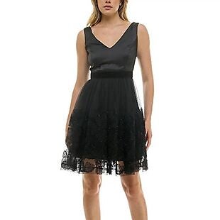 Taylor Embellished Mesh Skirt Dress $75