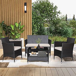 Patio Set with 2-Tier Table $185