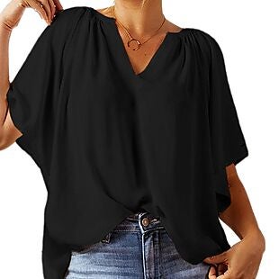 Oversized V-Neck Top $13