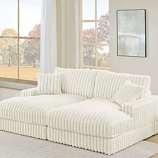 89" Corduroy Double Chaise Sofa $500