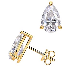 Created White Topaz & Silver Studs $15