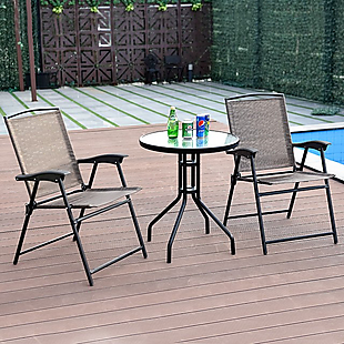 Patio Bistro Set with Folding Chairs $100