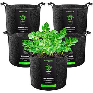 5pk Vivosun 5-Gallon Grow Bags $14
