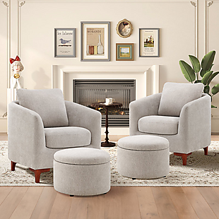 2pk Armchairs & Storage Ottomans $450
