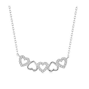 Silver & CZ Heart Necklace $14