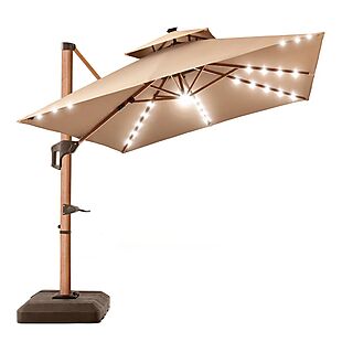 LED Cantilever Umbrella with Base $350