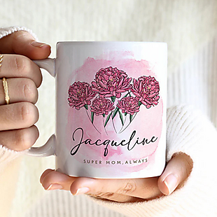 Mom's Flower Personalized Mugs $13