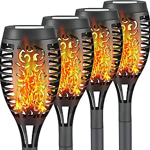 4pk Solar Torch Lights $12