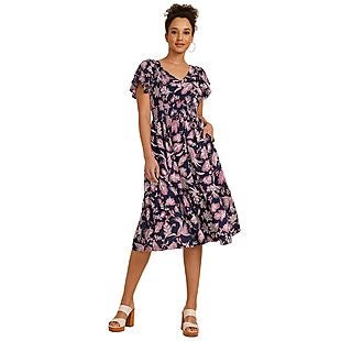 Floral Midi Dress with Pockets $14