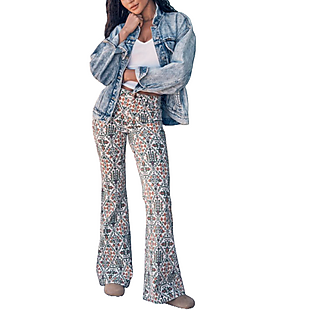 Wrangler Flare Laser Print Jeans $24