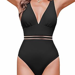 One-Piece V-Neck Swimsuit $10