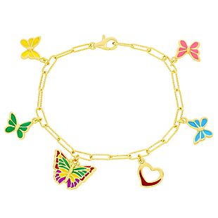 Heart & Butterfly Charm Bracelet $15