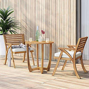 Solid Wood Patio Set with Cushions $205