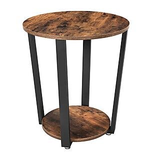 Round Side Table with Shelf $38