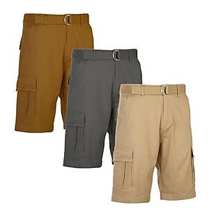 3pk Belted Cargo Shorts $29 with Prime