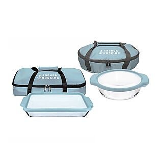 8pc Glass Bakeware Set + Totes $40