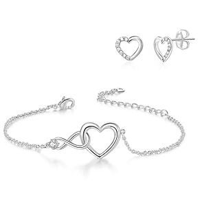 Heart Bracelet And Earrings $18