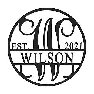 12" Monogram Sign $30