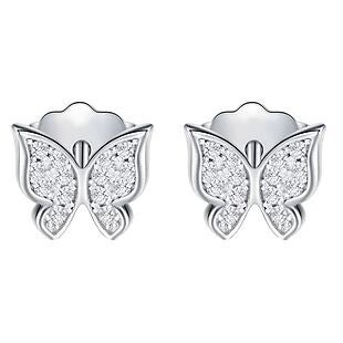 Silver & CZ Butterfly Earrings $14