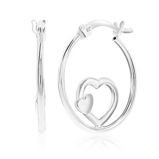 Sterling Silver Heart Hoops $17