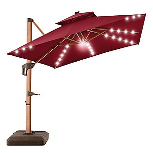 LED Cantilever Umbrella with Base $303