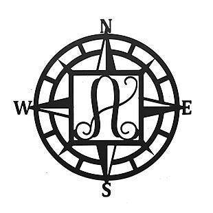 Compass Rose Monogram Sign $28