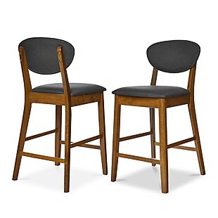 2pc Upholstered Wood Barstools $97