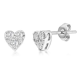Sterling Silver Heart Studs $12