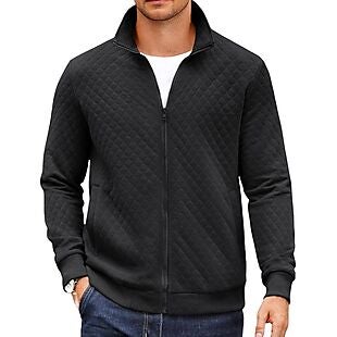 Men's Quilted Full-Zip Jacket $14