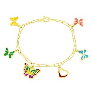 Heart & Butterfly Charm Bracelet $15
