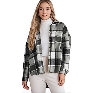 Women's Plaid Shacket $12