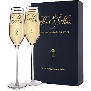 Mr. & Mrs. Champagne Flute $15