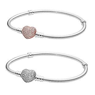 2 Crystal Heart Bracelets $19