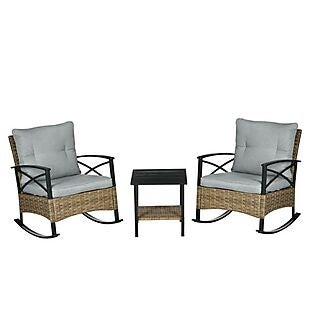3pc Cushioned Rocking Chair Set $196