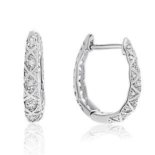Diamond-Accented Hoops $18