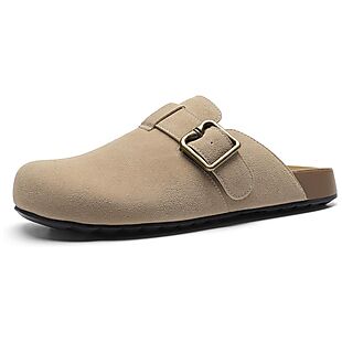 Wide-Toe Suede Mules $19