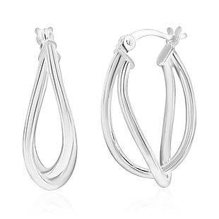 Silver Infinite Hoops $20