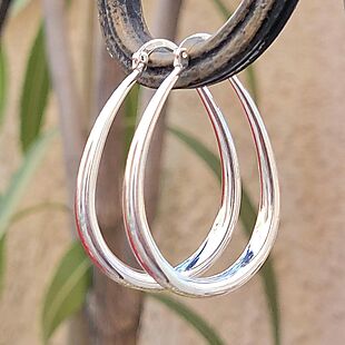Sterling Silver Hoop Earrings $12