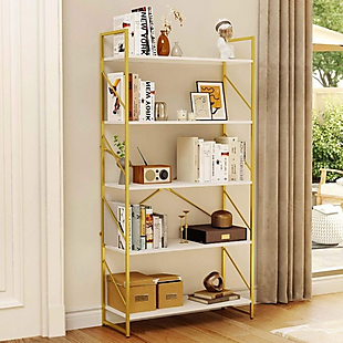 5-Tier Gold-Framed Bookshelf $64