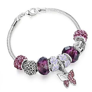 Butterfly Crystal Charm Bracelet $10