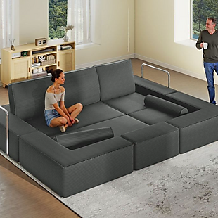 107" Corduroy Modular Sofa Bed $440