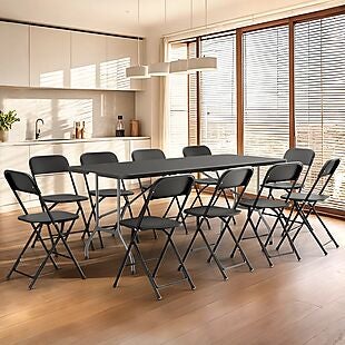 10ct Outdoor Folding Chairs & Table $228