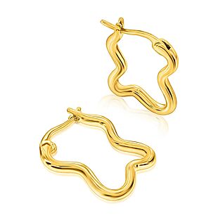 Wavy Gold Hoop Earrings $13