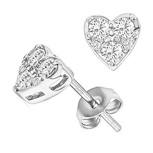 Sterling Silver Heart Stud Earrings $12