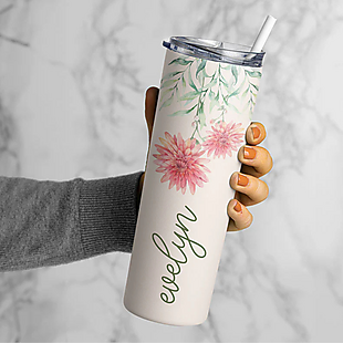 Birth Flower Personalized Tumbler $18