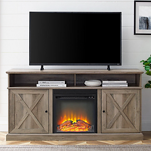 Farmhouse TV Stand with Fireplace $155
