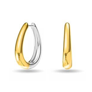 Reversible Two-Tone Hoop Earrings $13