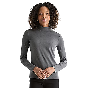 Mock-Neck Long-Sleeve Shirt $10