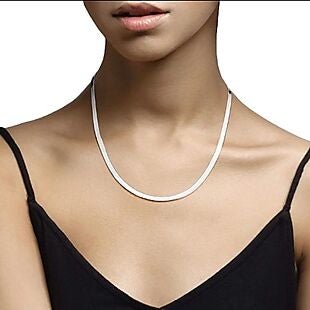 Sterling Silver Herringbone Necklace $26