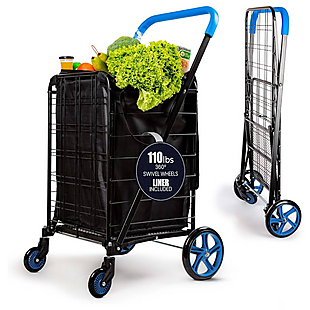 SereneLife Folding Shopping Cart $30